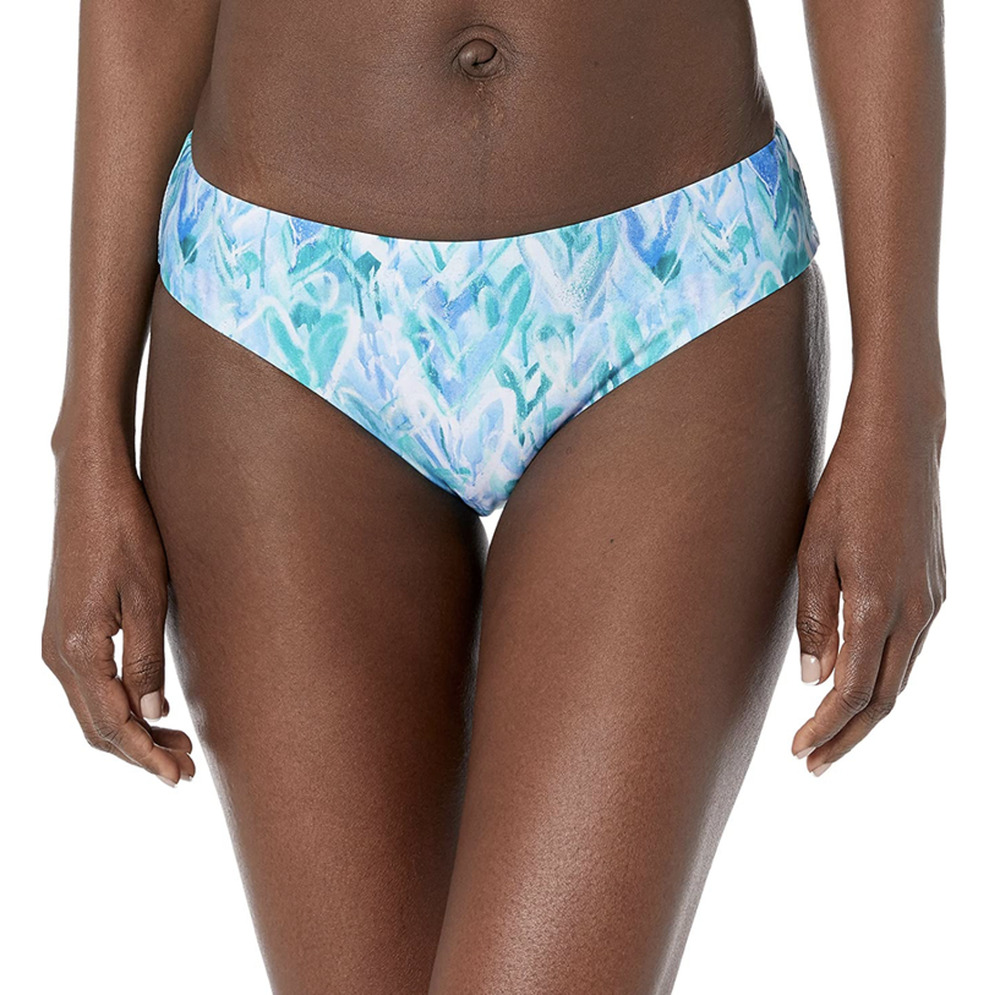 Splendid Graffiti Heart Hipster Bikini BOTTOM Blue Print L NEW Coastal Basic